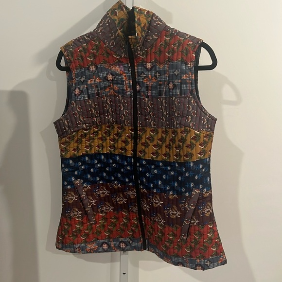 Young Threads Patchwork Quilted Zip Vest Boho Style JK21011 - Picture 1 of 4
